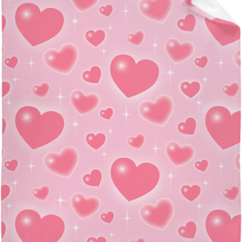 Punase südamemustriga sõbrapäeva tekk flanellmaterjalist pühadekingitus poiss- ja tüdruksõbrale