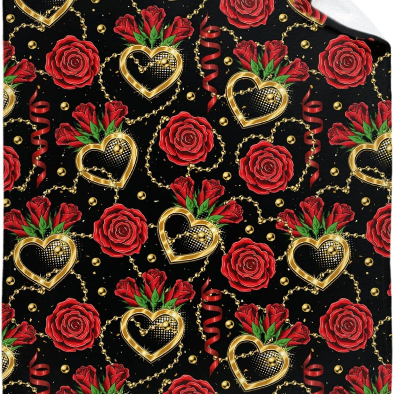 Punase südamemustriga sõbrapäeva tekk flanellmaterjalist pühadekingitus poiss- ja tüdruksõbrale