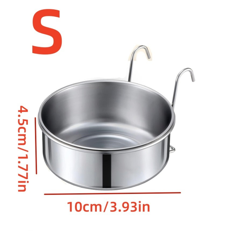 Купа за кучета, чаша за кучета от неръждаема стомана, котешка храна за кучета, чаша за вода, висяща през границата, гореща на склад, фабрика на едро, чаша за птици