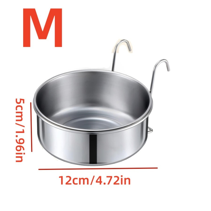 Купа за кучета, чаша за кучета от неръждаема стомана, котешка храна за кучета, чаша за вода, висяща през границата, гореща на склад, фабрика на едро, чаша за птици