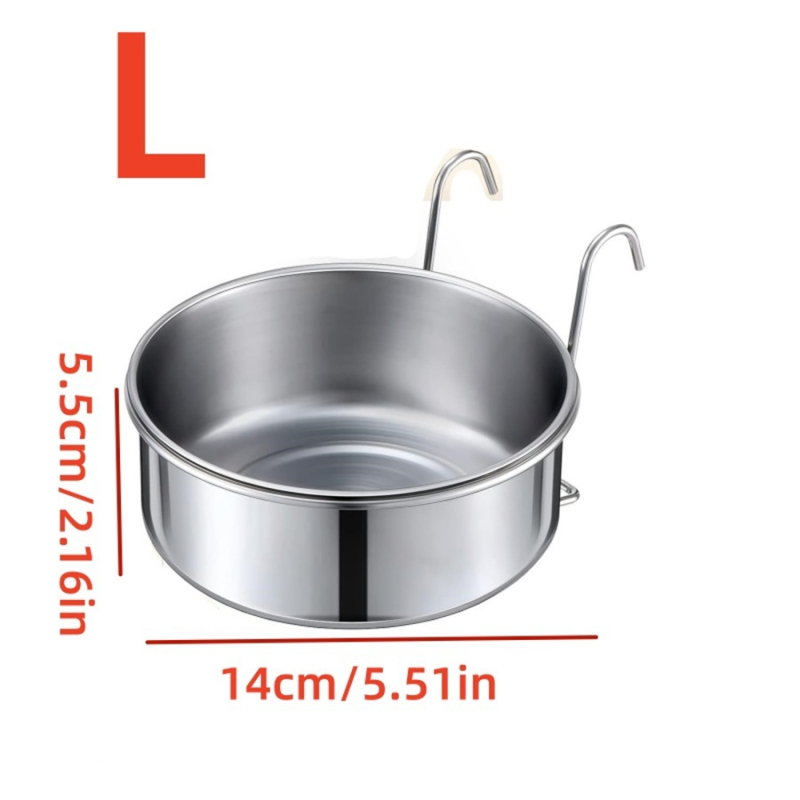 Купа за кучета, чаша за кучета от неръждаема стомана, котешка храна за кучета, чаша за вода, висяща през границата, гореща на склад, фабрика на едро, чаша за птици