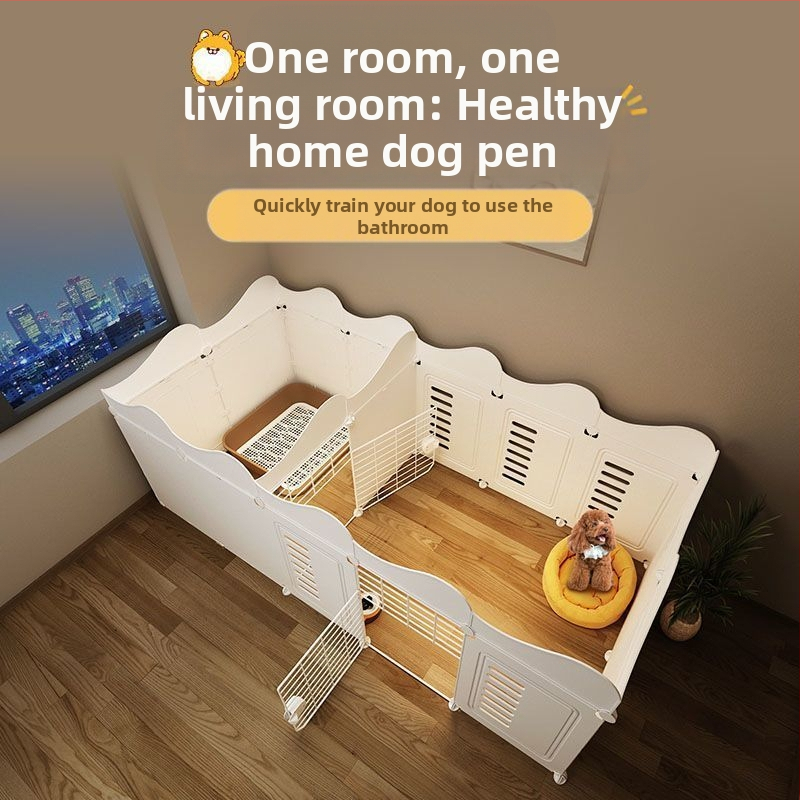 Plot pre domáce zvieratá, jedna miestnosť, jeden strážny pes, vnútorná klietka pre psa, stredný a malý pes, plyšový plyšový plot Bixiong s izolačnými dverami