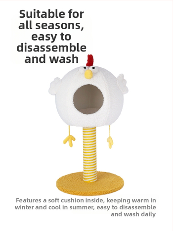 zeze Κοτόπουλο Ράφι Αναρρίχησης για Γάτες Φωλιά για Γάτες Δέντρο για Γάτες Ενσωματωμένη Χειμερινή Στήλη Στήριξης για Γάτες Μασίφ Ξύλινο Μικρό Πολυτελές Βαρέλι για Γάτες Φωλιά για Γάτες