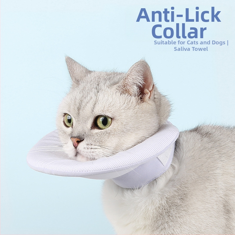 Nový multifunkčný obojok na domáce zvieratá, uterák na sliny, ľahký obojok proti olizovaniu.