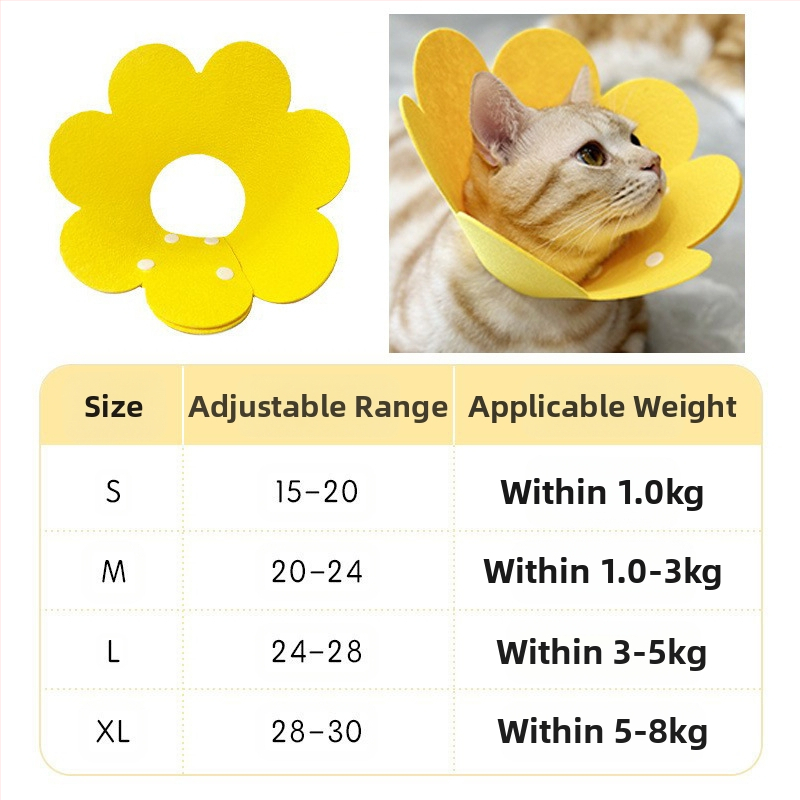 Ogrlica Sunflower Elizabeth Ogrlica za kućne ljubimce Mačka Elizabeth Ogrlica za pse Sterilizirana pokrivala za glavu protiv lizanja