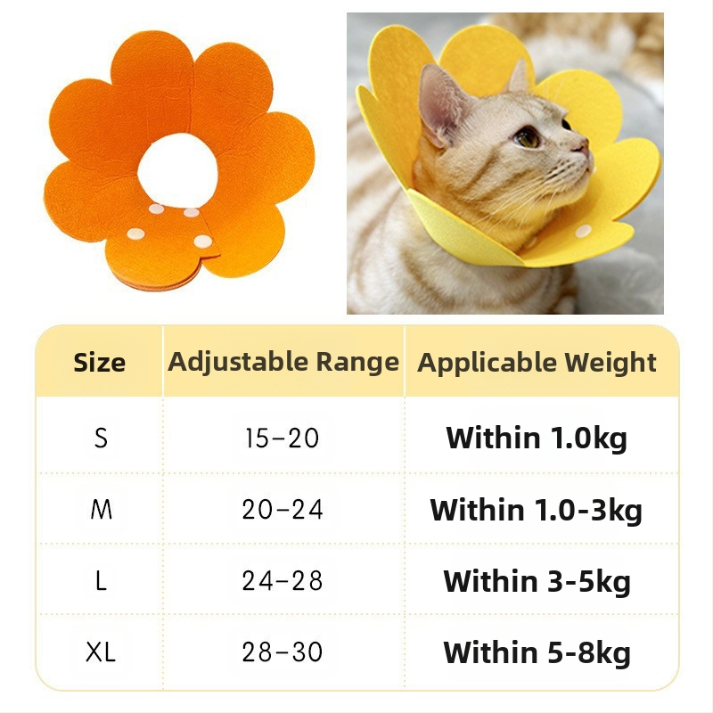 Ogrlica Sunflower Elizabeth Ogrlica za kućne ljubimce Mačka Elizabeth Ogrlica za pse Sterilizirana pokrivala za glavu protiv lizanja