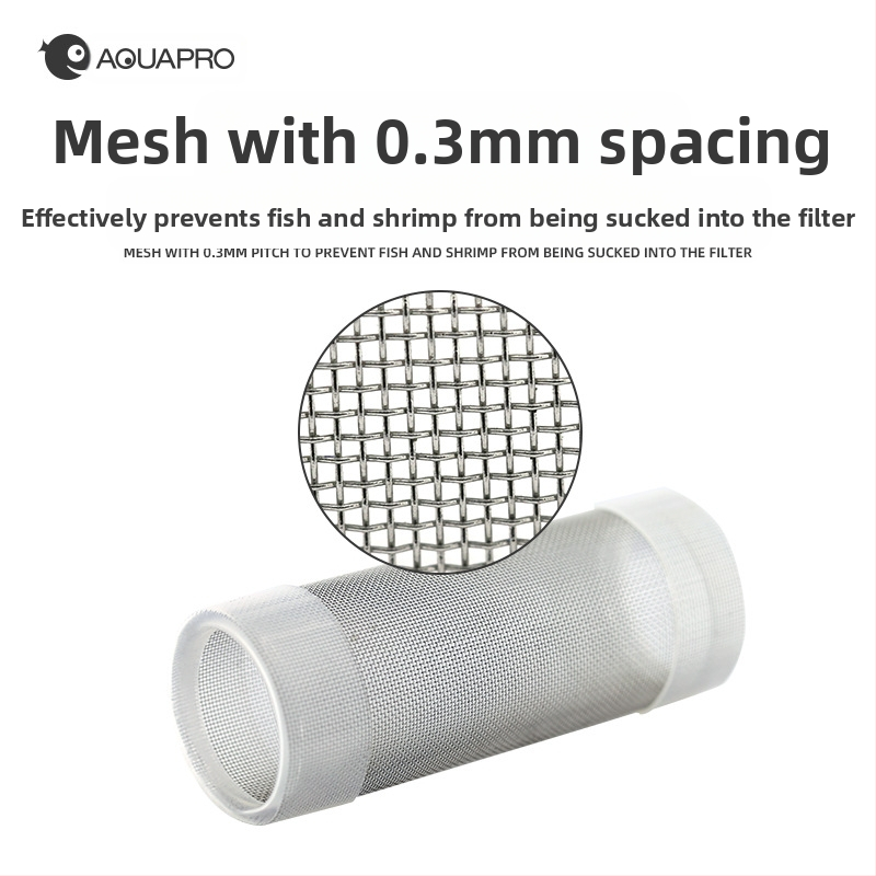 „Enchant“ žuvų filtras iš nerūdijančio plieno, vandens įleidimo angos apsauginė rankovė, medvilninė rankovė, jaunų krevečių žuvų apsauginis tinklelis, apsaugantis nuo siurbimo žuvų filtro tinklelio