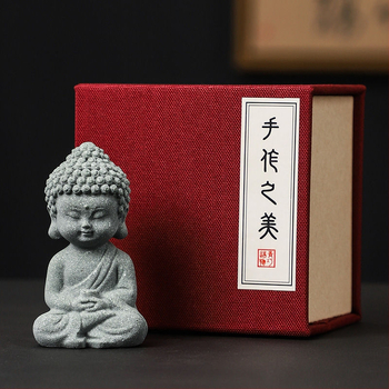 Nacionalinio stiliaus žalias smiltainis peizažas Budos statula Budos arbatos augintinis maži papuošalai bonsai žuvų bako peizažo dekoravimas amatai dovana