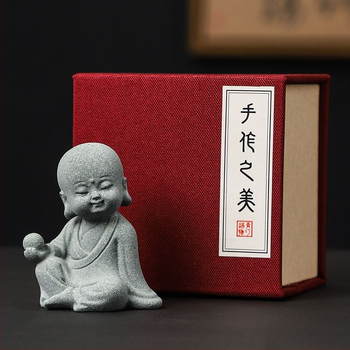 Nacionalinio stiliaus žalias smiltainis peizažas Budos statula Budos arbatos augintinis maži papuošalai bonsai žuvų bako peizažo dekoravimas amatai dovana