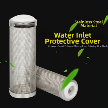 Filter od nehrđajućeg čelika za akvarij, usisni otvor, zaštitni rukav, akvarij s travom, ulazno sito za akvarij za škampe, rukav za škampe, veliki, mali