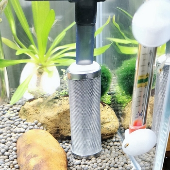 Filter od nehrđajućeg čelika za akvarij, usisni otvor, zaštitni rukav, akvarij s travom, ulazno sito za akvarij za škampe, rukav za škampe, veliki, mali