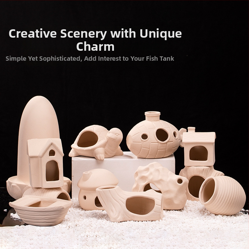 Akvaariumi haljastus, kudemisakvaarium, akvaariumi kaunistused, jämedateraline keraamika, kalade ja krevettide erikujuline varjualune, kudemisakvaarium, kudemiskeraamika, poti kaunistused