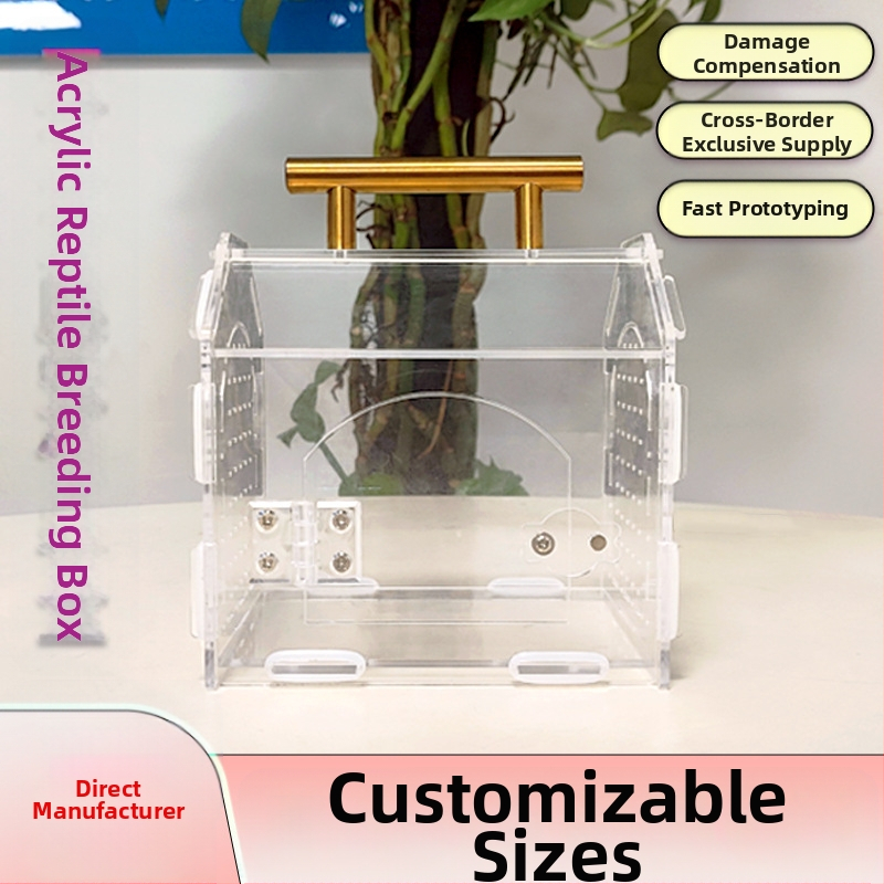 Prekogranična akrilna prozirna magnetska sastavljena kutija za kućne ljubimce, kutija za uzgoj gekona i gmazova, ekološka kutija za uzgoj