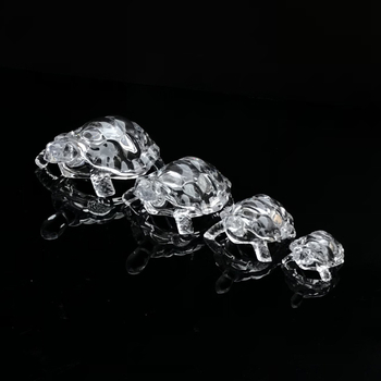Skaidrus krištolo stiklo vėžlys, laimingas fengšui, auksinis vėžlys, stiklo gyvūnų miesto namo amatai, dekoratyviniai papuošalai, didmeninė prekyba