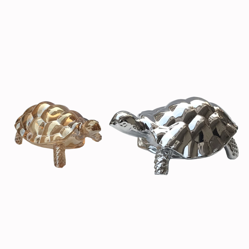 Skaidrus krištolo stiklo vėžlys, laimingas fengšui, auksinis vėžlys, stiklo gyvūnų miesto namo amatai, dekoratyviniai papuošalai, didmeninė prekyba