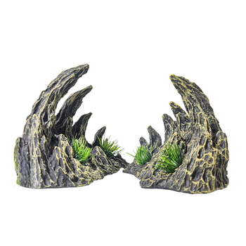 Populaarsed kalatankide haljastuskaunistused, kummalised kivid, kiviktaimla, veetaimed, draakoniluu mäe vaik, simuleeritud rohelise draakoni kivikanjoni maastik