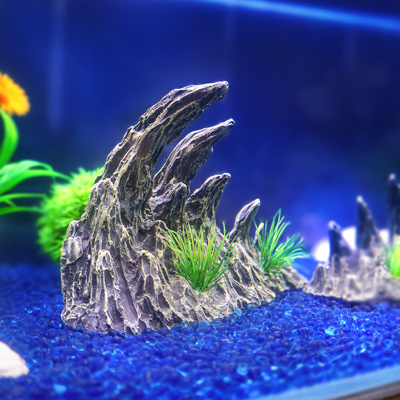 Populaarsed kalatankide haljastuskaunistused, kummalised kivid, kiviktaimla, veetaimed, draakoniluu mäe vaik, simuleeritud rohelise draakoni kivikanjoni maastik