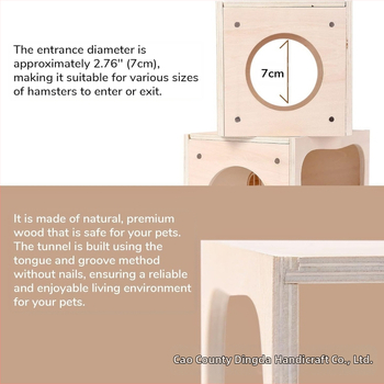 Ξύλινο Σπίτι από Δέρμα Χάμστερ για Μικρά Ζώα, Κατοικίδιο, Σήραγγα, Παιχνίδι Εξερεύνησης Ξύλινα Είδη Τοπίου, Μυστική Φωλιά Ηδονοβλεψία