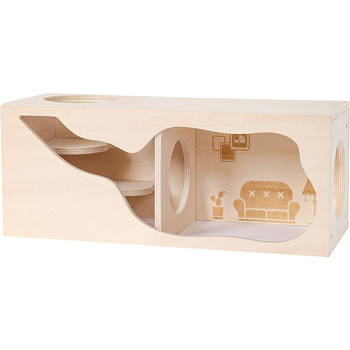 Ξύλινο Σπίτι από Δέρμα Χάμστερ για Μικρά Ζώα, Κατοικίδιο, Σήραγγα, Παιχνίδι Εξερεύνησης Ξύλινα Είδη Τοπίου, Μυστική Φωλιά Ηδονοβλεψία