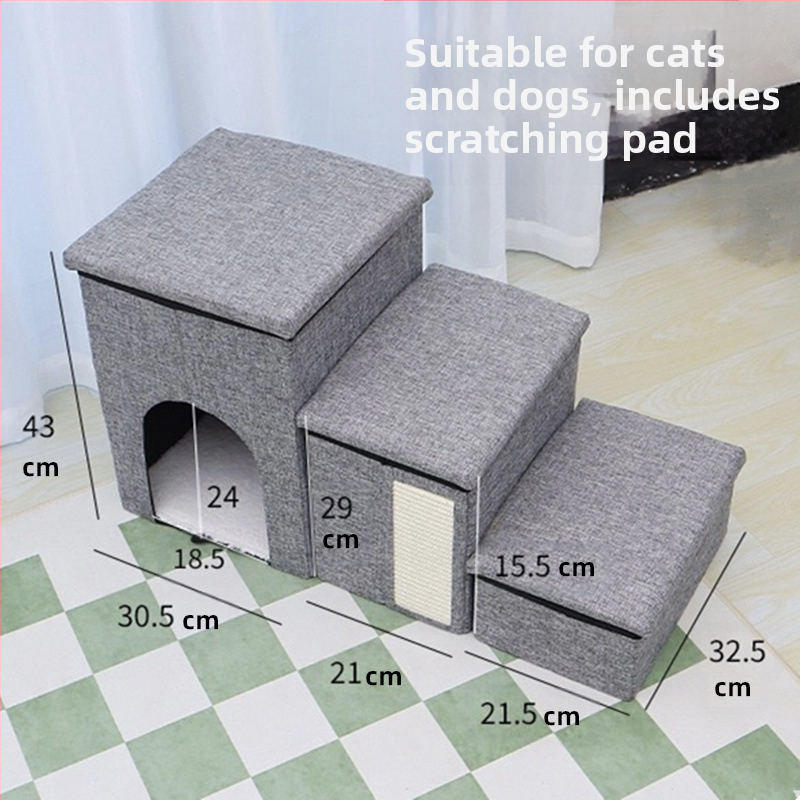 Kisállat ágy lépcső fa idős macska kutya ágy lépcső ugróasztal védelem ízület kanapé pedál létra