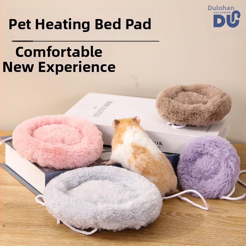 Памучна подложка за хамстер, кръгла кадифена подложка за заек, зимна катерица, цвете, плъх, златна мечка, памучно гнездо, топла подложка за гнездо на хамстер