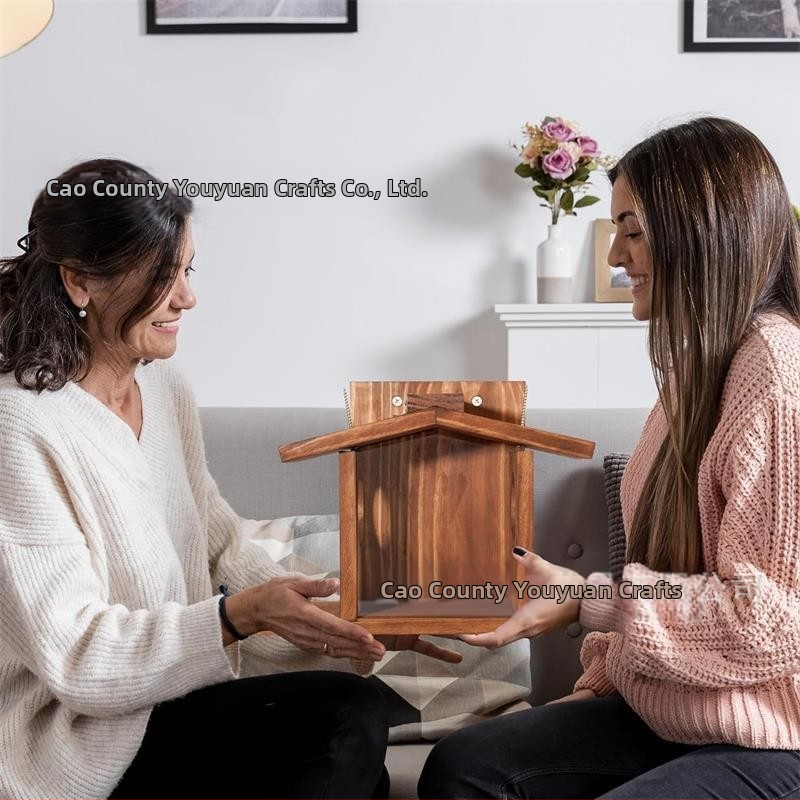 Дървена хранилка за катерици, градинска хранилка за птици, къщичка за птици, платформа за птици, висяща колибри, масивна дървена градинска декорация