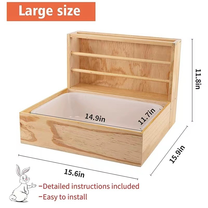 Tarpvalstybinis medžio masyvo žiurkėnų triušių šieno tiektuvas, medinis jūrų kiaulyčių tiektuvas, jūrų kiaulyčių triušių šieno stovas