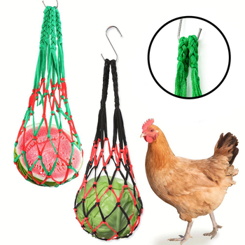 Κρεμαστή τσάντα ταΐσματος για κοτόπουλο, πάπια και χήνα, παιχνίδι ταΐσματος για παπαγάλους, τσάντα ταΐσματος για κοτόπουλο, εργαλείο κρεμάσματος για ταΐσματα