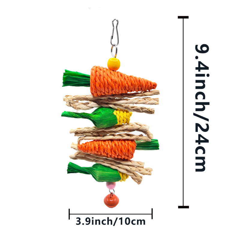 Igračka papiga ptica, igračka za ugriz hrčka, igračka za ugriz zeca Totoro, kutnjak, mala igračka za ptice za kućne ljubimce, ukras za ptičji kavez preko granice