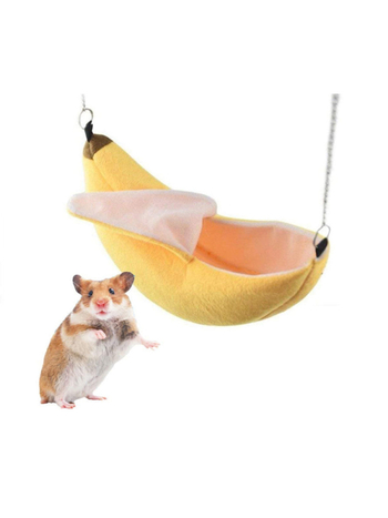 Hamsteri talvepesa banaanist rippvoodi kuldse siidist karu eriline soe puuvillane pesa peidetud väike voodi magamismaja dekompressioonimänguasjade tarvikud