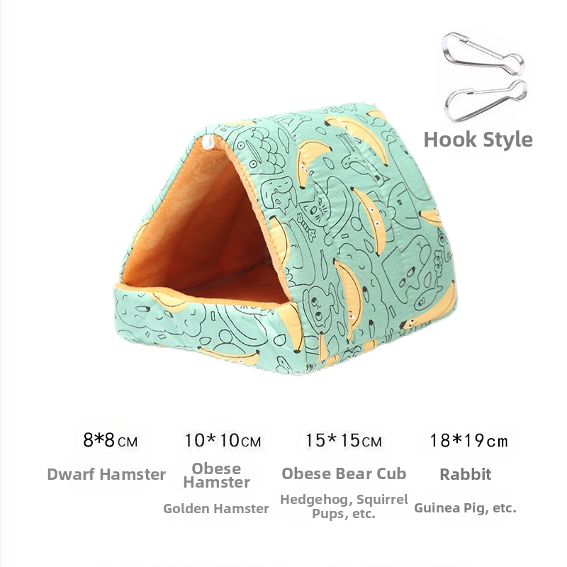 Hamsteri talvepesa banaanist rippvoodi kuldse siidist karu eriline soe puuvillane pesa peidetud väike voodi magamismaja dekompressioonimänguasjade tarvikud