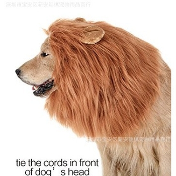 Трансгранична шапка за кучета с лъв, костюм за кучета за Хелоуин, дрехи за кучета, трансформирана златна коса, забавно куче