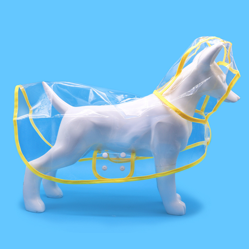 Прозрачен дъждобран за кучета, летни дрехи за домашни любимци с четири крака, водоустойчив, универсален дъждобран за кучета, PVC дрехи за кученца, дрехи за кучета