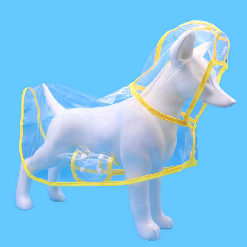 Прозрачен дъждобран за кучета, летни дрехи за домашни любимци с четири крака, водоустойчив, универсален дъждобран за кучета, PVC дрехи за кученца, дрехи за кучета