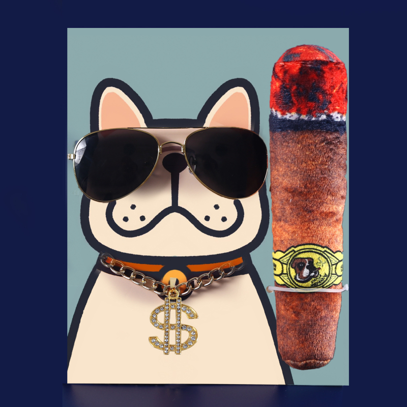 Външна търговия с домашни любимци, диамантени висулки, златни колиета, слънчеви очила, пура, котка, трева, играчка, котка, куче, костюм, хип-хоп