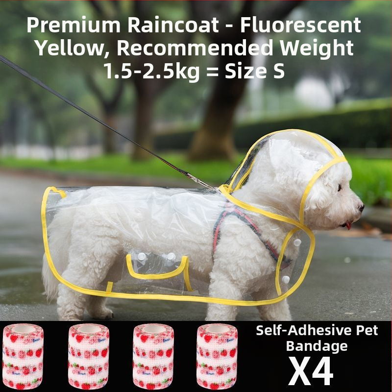 Kabanica za kućne ljubimce za pse, dan za vuču, mali pas, Bixiong Teddy Out, četiri noge, protiv mokrih vanjskih proizvoda, veleprodaja