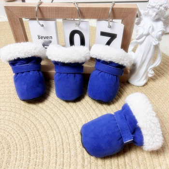 Kutyacipők Teddy Winter New Candy Color Series belső gyapjúbéléssel, vastagított meleg pamut cipő kutyacipő puha talppal