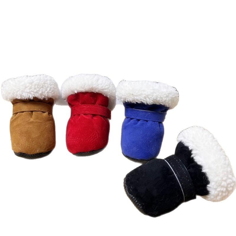 Kutyacipők Teddy Winter New Candy Color Series belső gyapjúbéléssel, vastagított meleg pamut cipő kutyacipő puha talppal