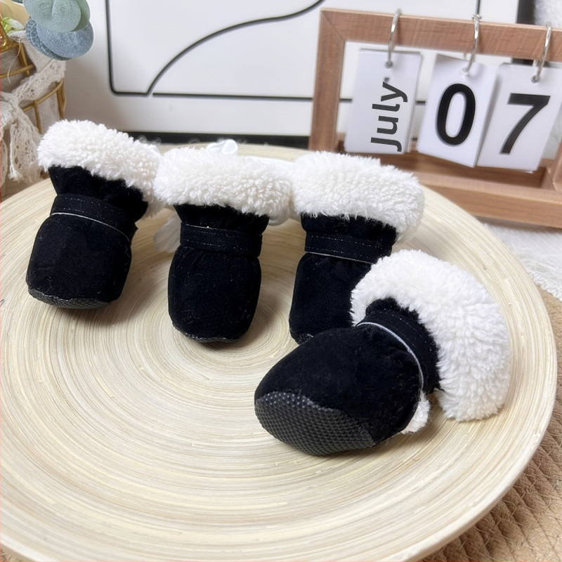 Kutyacipők Teddy Winter New Candy Color Series belső gyapjúbéléssel, vastagított meleg pamut cipő kutyacipő puha talppal