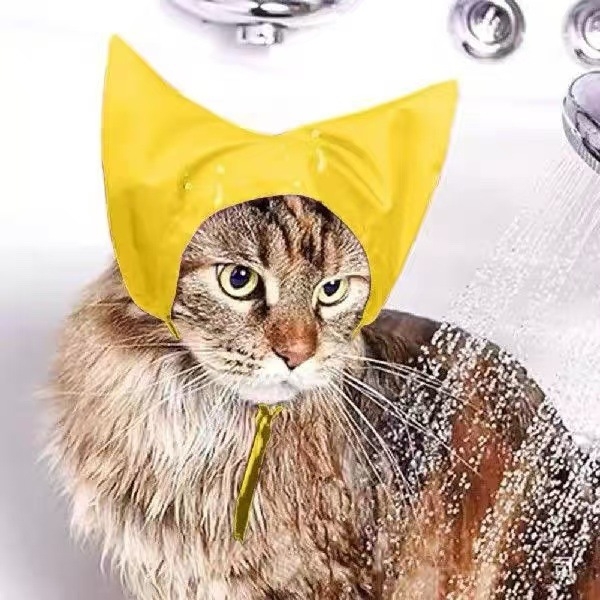 Νέο αδιάβροχο σκουφάκι μπάνιου για γάτες Προστασία αυτιών για κολύμβηση γάτας Αδιάβροχο κάλυμμα κεφαλής μπάνιου Αδιάβροχη κουκούλα πέντε χρώματα Προαιρετικά