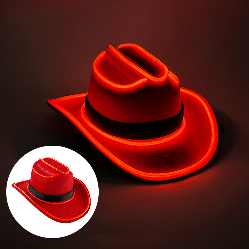 LED светеща панделка за домашни любимци Каубойска шапка за котка и куче Мини малка шапка за парти Празнична западна LED дънкова шапка за домашни любимци
