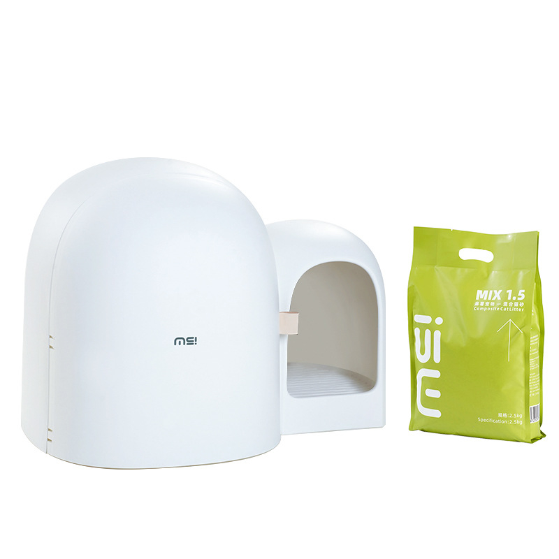 Кутия за котешка тоалетна Mashu, напълно затворена, голяма, малка, голяма, тип коридор, дезодорант, против пръски