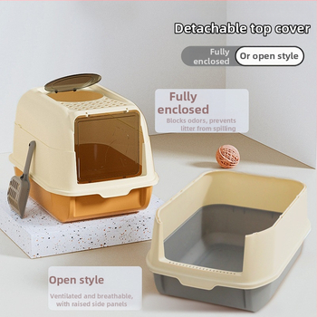 Λεκάνη άμμου άμμου γάτας με πλήρη κλειστή θήκη, διπλής λειτουργίας, ημικλειστή λεκάνη άμμου γάτας, αντι-πιτσιλιστική τουαλέτα γάτας, είδη κατοικίδιων ζώων