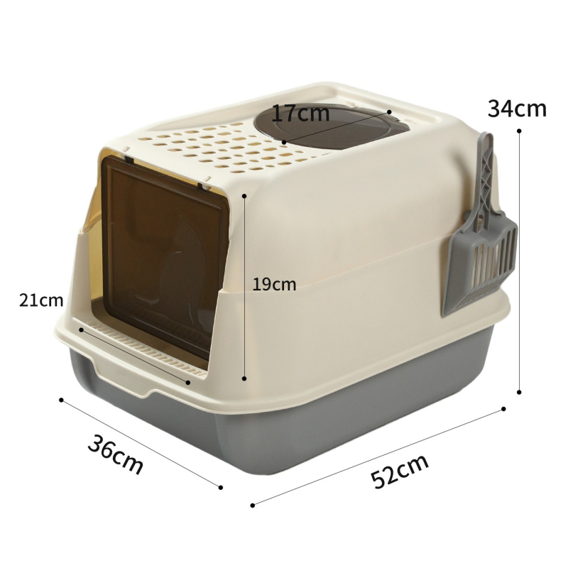 Пълнозатворен голям басейн за котешка тоалетна с двоен режим, полузатворен басейн за котешка тоалетна, противопръскваща тоалетна за домашни любимци