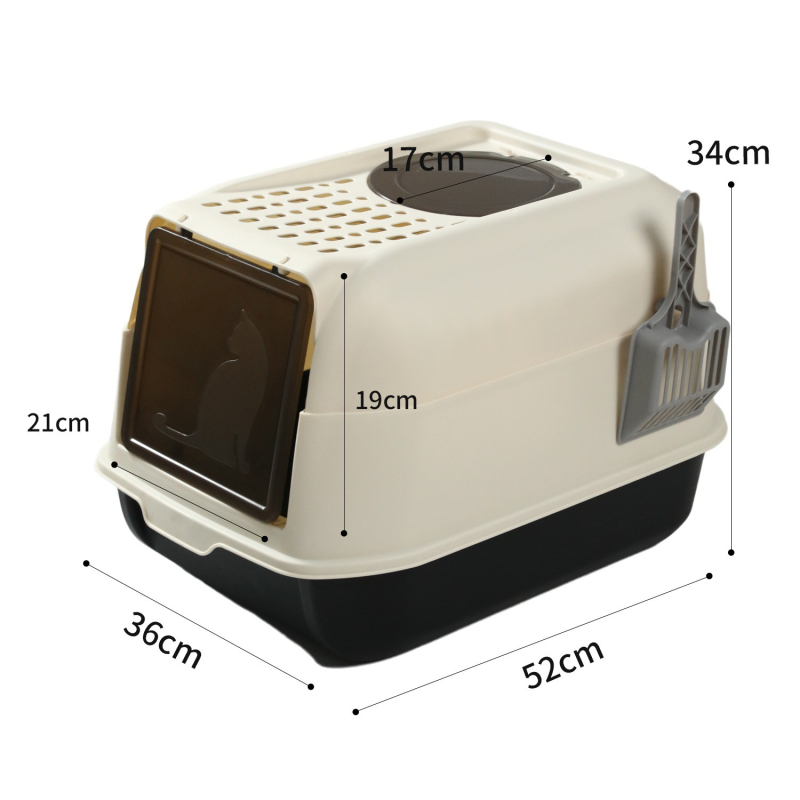 Пълнозатворен голям басейн за котешка тоалетна с двоен режим, полузатворен басейн за котешка тоалетна, противопръскваща тоалетна за домашни любимци