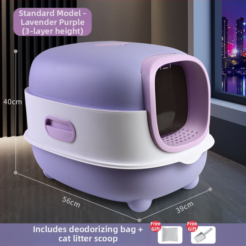 Predimenzionirana kutija za mačji pijesak, potpuno zatvorena, dezodorirajuća, mačja WC sklopiva, preša, ultraljubičasta sterilizacija, mačji pisoar, veleprodaja