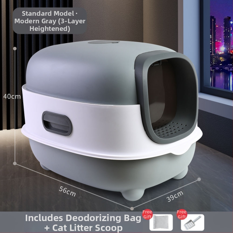 Predimenzionirana kutija za mačji pijesak, potpuno zatvorena, dezodorirajuća, mačja WC sklopiva, preša, ultraljubičasta sterilizacija, mačji pisoar, veleprodaja