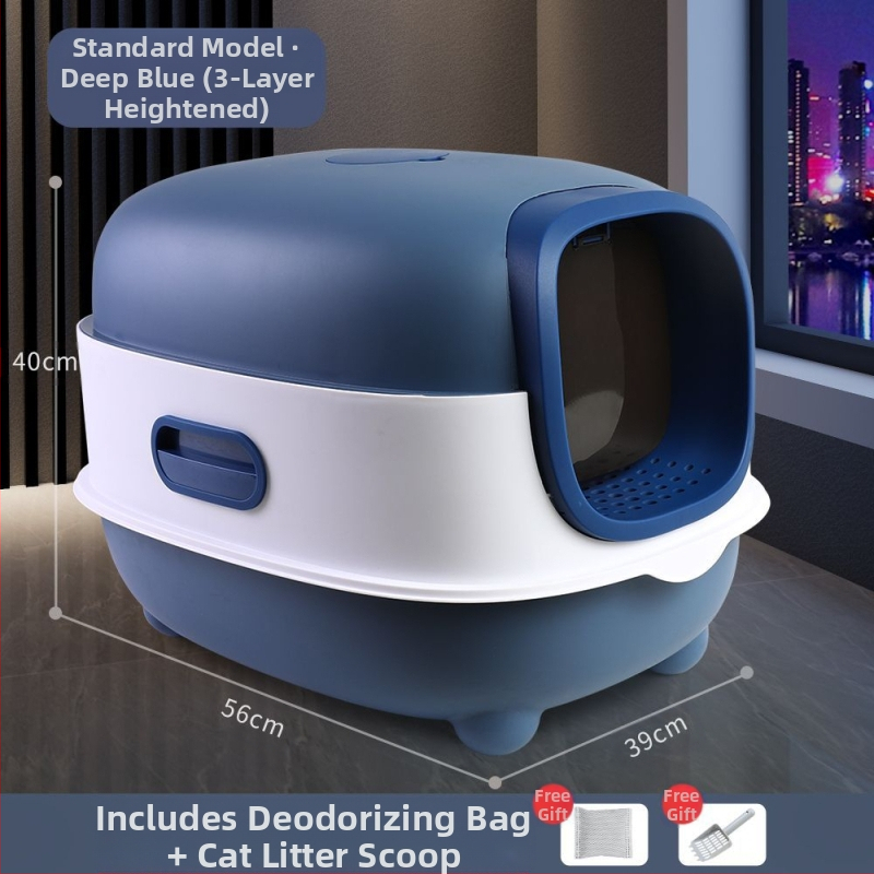 Predimenzionirana kutija za mačji pijesak, potpuno zatvorena, dezodorirajuća, mačja WC sklopiva, preša, ultraljubičasta sterilizacija, mačji pisoar, veleprodaja