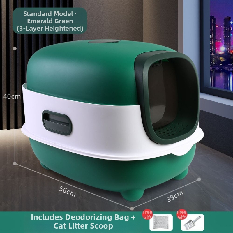 Predimenzionirana kutija za mačji pijesak, potpuno zatvorena, dezodorirajuća, mačja WC sklopiva, preša, ultraljubičasta sterilizacija, mačji pisoar, veleprodaja