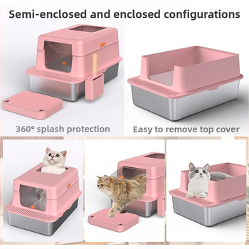 Διασυνοριακή, πλήρως κλειστή, εξαιρετικά μεγάλη αμμολεκάνη γάτας, ψηλή και παχύρρευστη, αντι-άμμος και αντιδιαβρωτική, από ανοξείδωτο χάλυβα, με υψηλές πωλήσεις